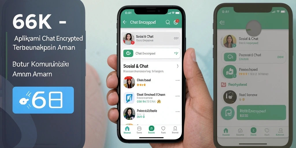 Antarmuka bersih dan fungsional dari aplikasi Chat Encrypted 66K.
