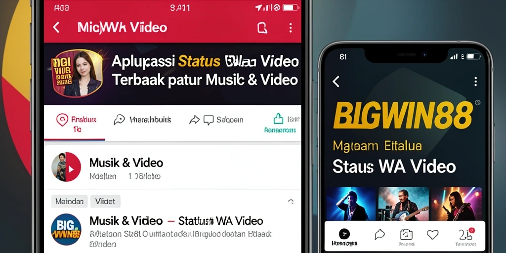 Antarmuka aplikasi BIGWIN88 untuk Status WA Video yang menarik dan user-friendly.