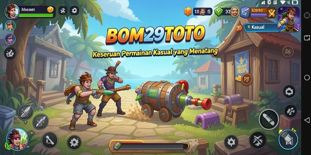 Tampilan antarmuka seru dan penuh warna dari BOM29TOTO.