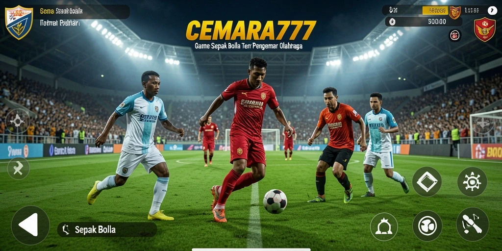Antarmuka CEMARA777 menampilkan aksi sepak bola yang mendebarkan.