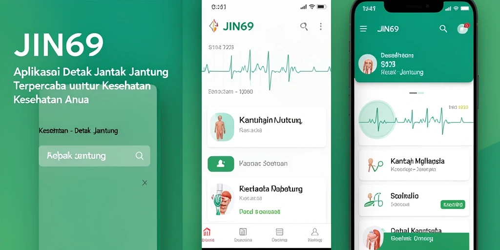 Tampilan antarmuka utama JIN69 untuk pemantauan Detak Jantung.