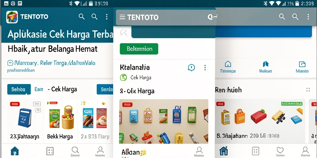 Tampilan antarmuka aplikasi TENTOTO untuk cek harga yang user-friendly.